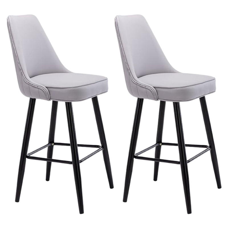 Contemporary Metal Leather Bar Stools Bristol Barstool with Iron Legs and Low Back