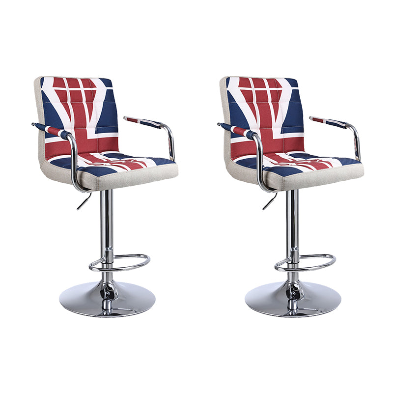 Indoor Modern Adjustable Bar Stool Footrest Bucket Backrest Swivel Counter Stool