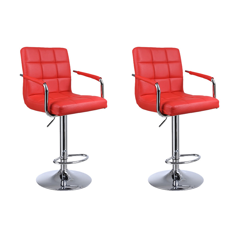 Indoor Modern Adjustable Bar Stool Footrest Bucket Backrest Swivel Counter Stool