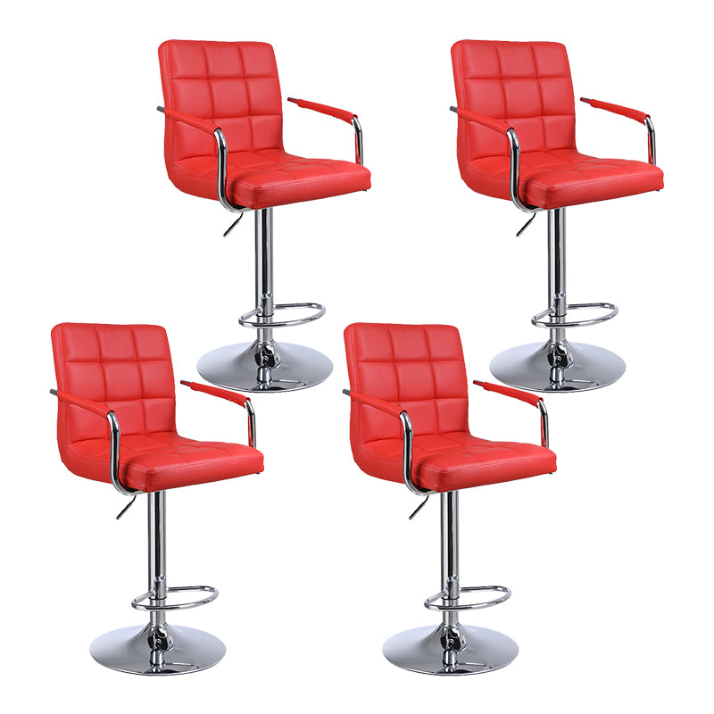 Indoor Modern Adjustable Bar Stool Footrest Bucket Backrest Swivel Counter Stool