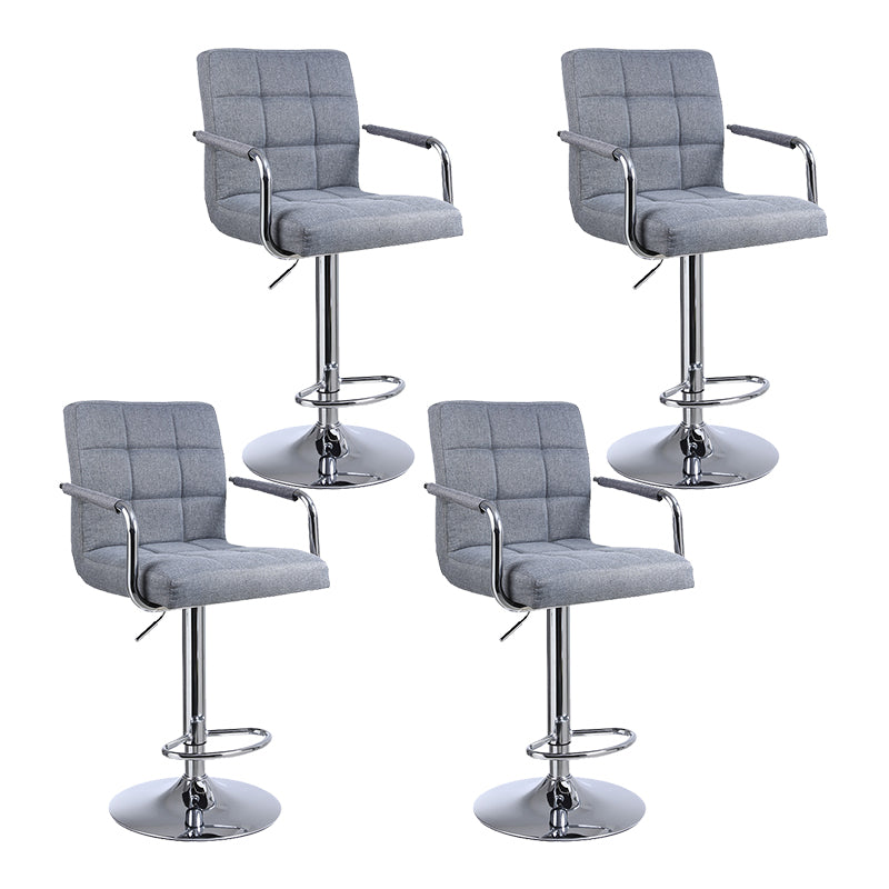 Indoor Modern Adjustable Bar Stool Footrest Bucket Backrest Swivel Counter Stool