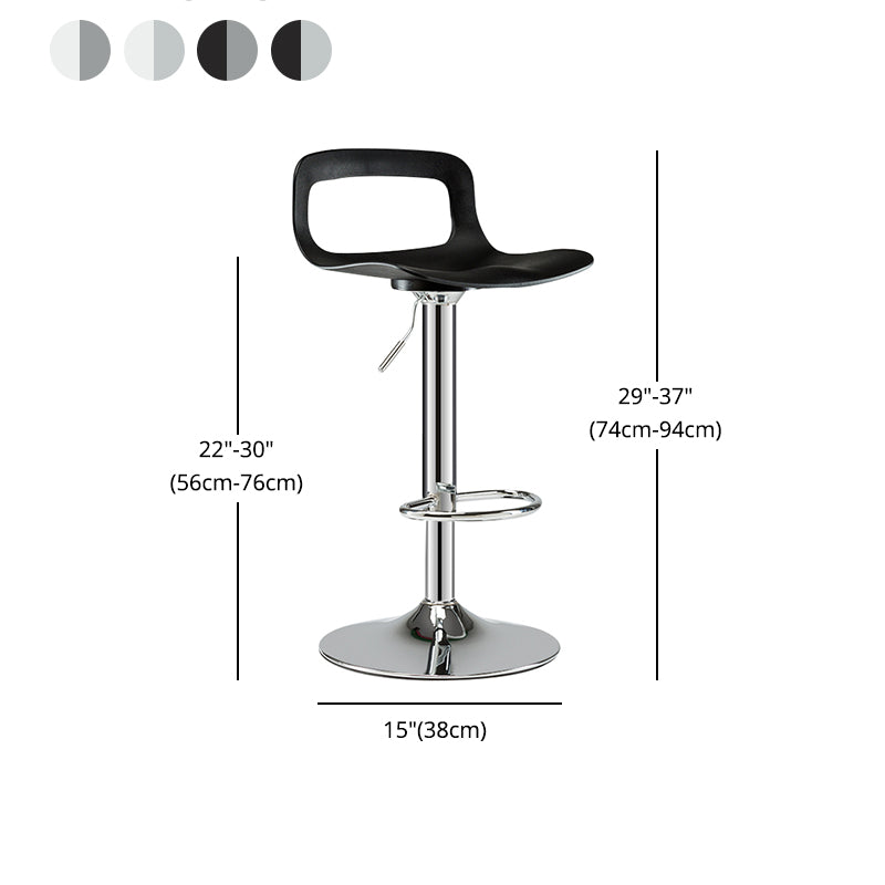 Modern Adjustable Swivel Bar Stool Low Back Plastic Bar and Counter Stool