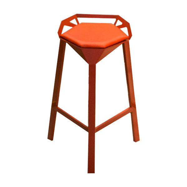 Modern Geometric Bar Stool Footrest Bristol Counter and Bar Stool with Iron Legs