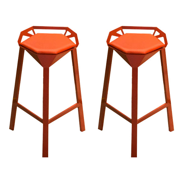 Modern Geometric Bar Stool Footrest Bristol Counter and Bar Stool with Iron Legs
