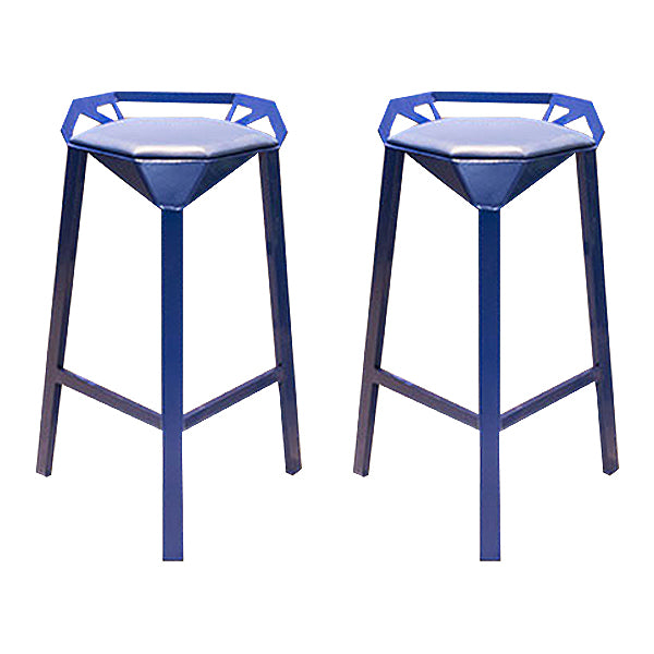 Modern Geometric Bar Stool Footrest Bristol Counter and Bar Stool with Iron Legs