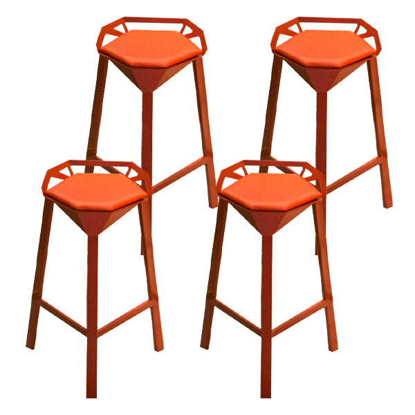 Modern Geometric Bar Stool Footrest Bristol Counter and Bar Stool with Iron Legs