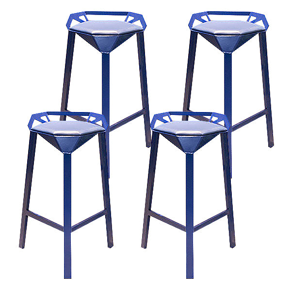 Modern Geometric Bar Stool Footrest Bristol Counter and Bar Stool with Iron Legs