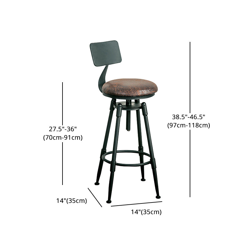 Taburete de bar para cafetería, reposapiés, altura ajustable, taburete con patas de hierro