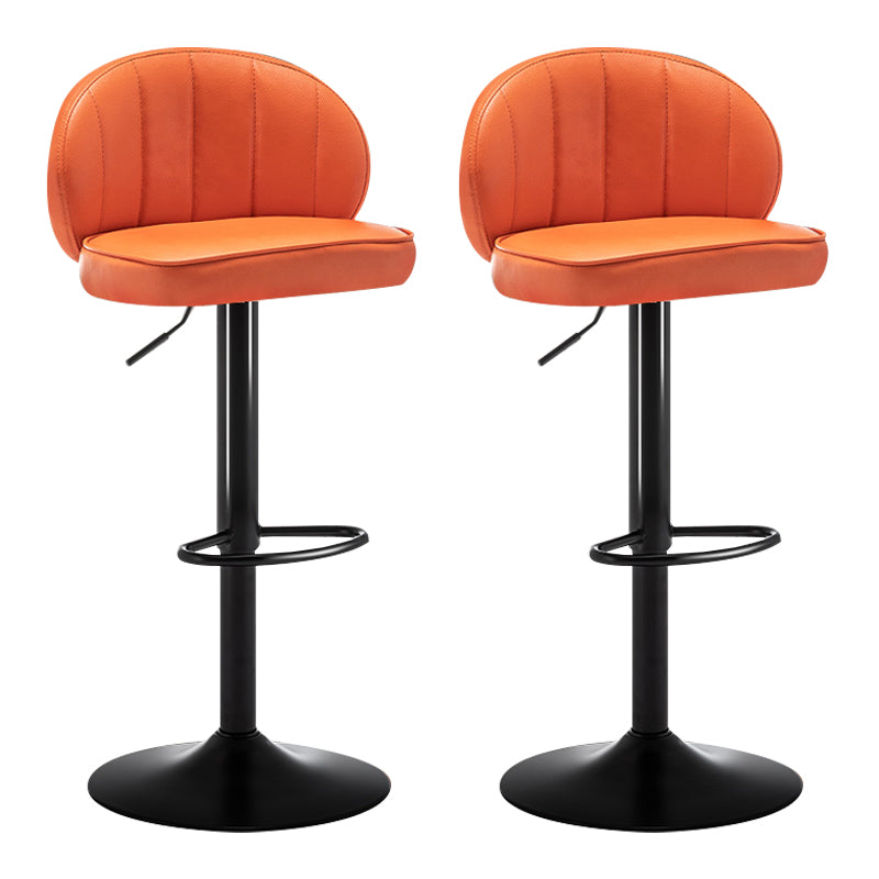 Taburete de bar de acero con respaldo moderno, taburete elevable con cojín de cuero