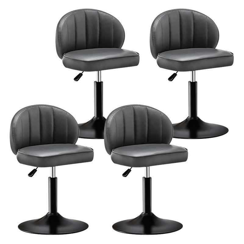 Taburete de bar de acero con respaldo moderno, taburete elevable con cojín de cuero
