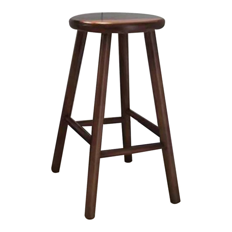 Moderner armloser Thekenhocker aus Holz, Restaurant-Barhocker mit Holzsitz und Pedal