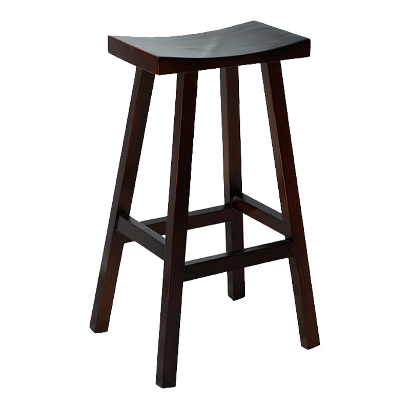 Moderner armloser Thekenhocker aus Holz, Restaurant-Barhocker mit Holzsitz und Pedal