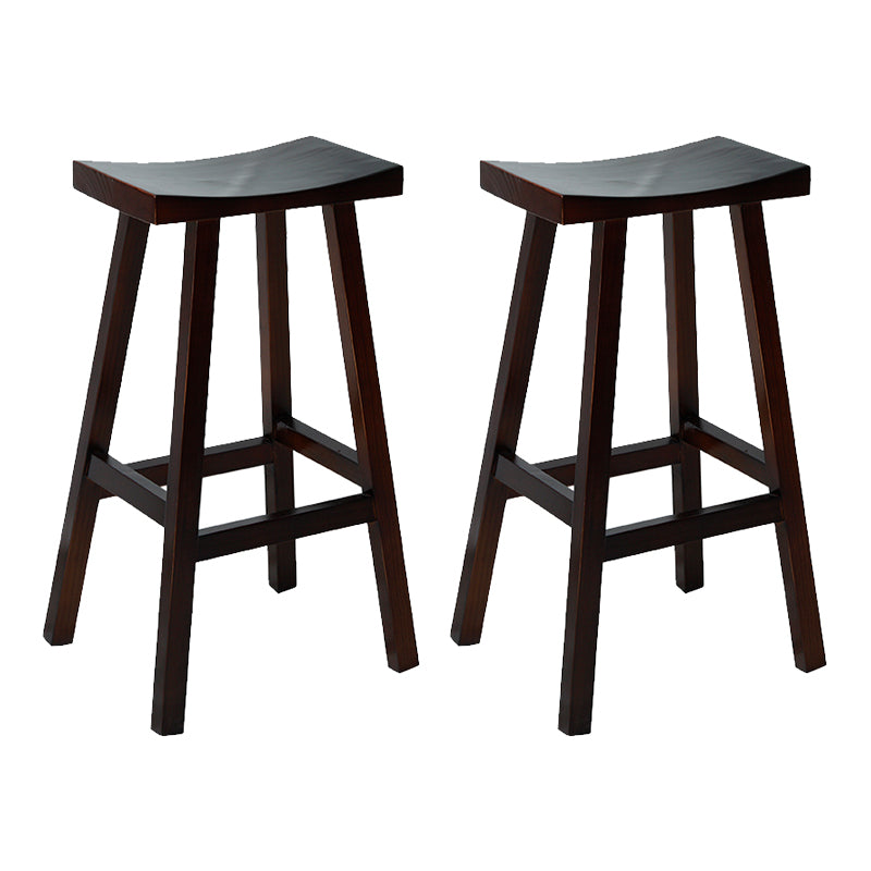 Moderner armloser Thekenhocker aus Holz, Restaurant-Barhocker mit Holzsitz und Pedal