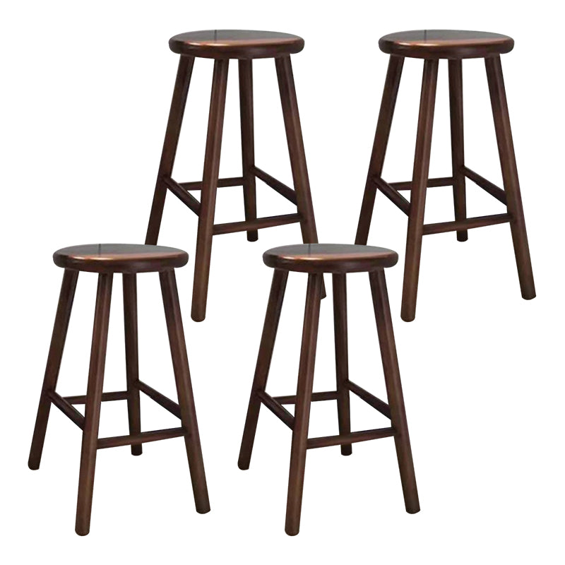 Moderner armloser Thekenhocker aus Holz, Restaurant-Barhocker mit Holzsitz und Pedal