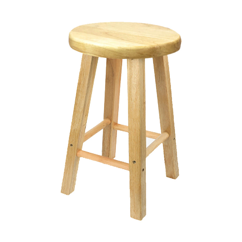Moderner, armloser, rückenfreier Thekenhocker aus Holz für den Milchteeladen, Barhocker mit Holzsitz