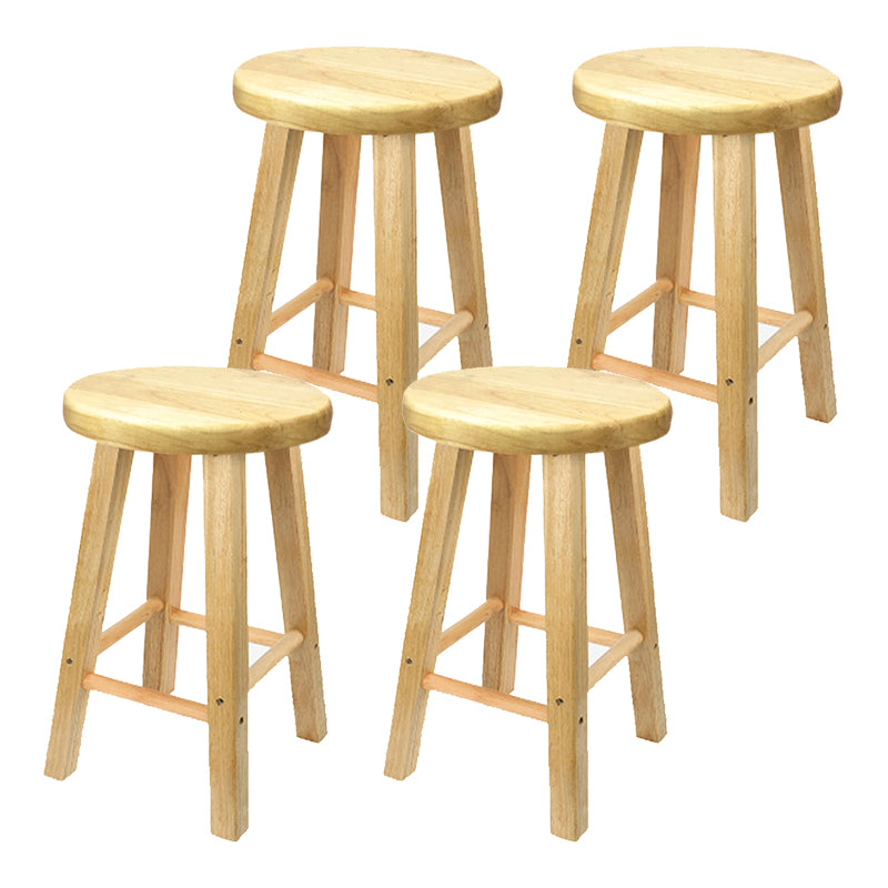 Moderner, armloser, rückenfreier Thekenhocker aus Holz für den Milchteeladen, Barhocker mit Holzsitz
