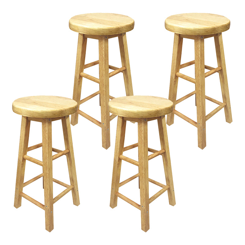 Moderner, armloser, rückenfreier Thekenhocker aus Holz für den Milchteeladen, Barhocker mit Holzsitz