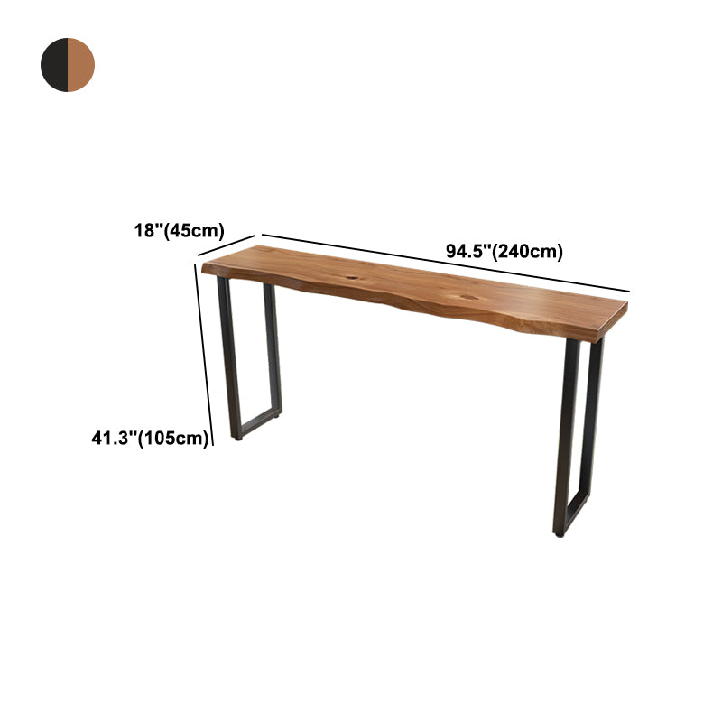 Brown Modern Style Specialty Table Solid Wood and Iron Bar Table for Restaurant
