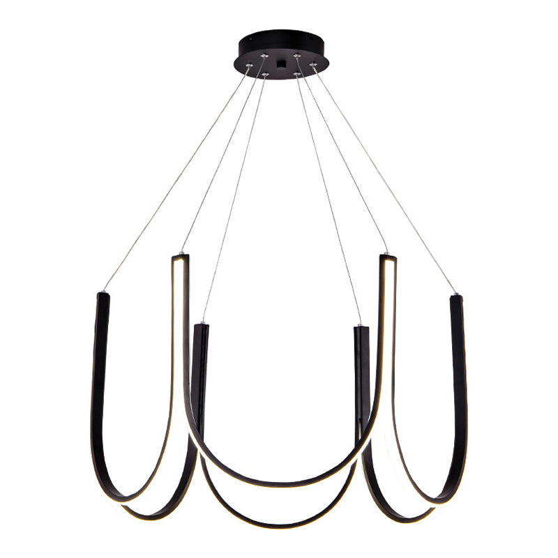 Lámpara de lámpara de metal de forma de U iluminación de lámparas LED modernas para sala de estar