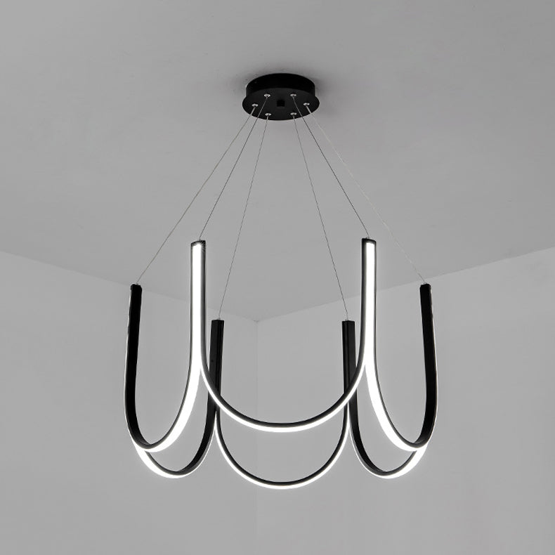 Lámpara de lámpara de metal de forma de U iluminación de lámparas LED modernas para sala de estar