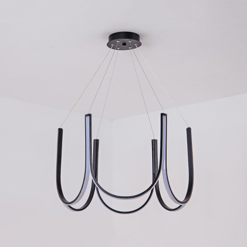 Lámpara de lámpara de metal de forma de U iluminación de lámparas LED modernas para sala de estar