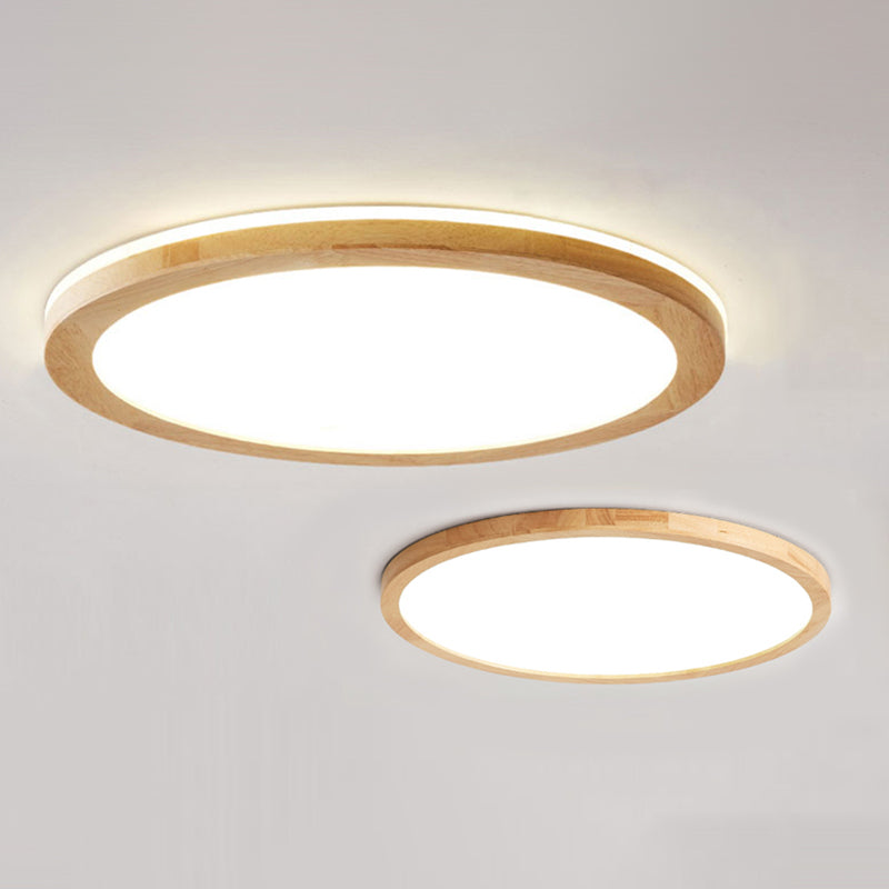Legno Rotondo Flush Light Light Modern Single Light Flush Massimale Light Fixtures in Brown