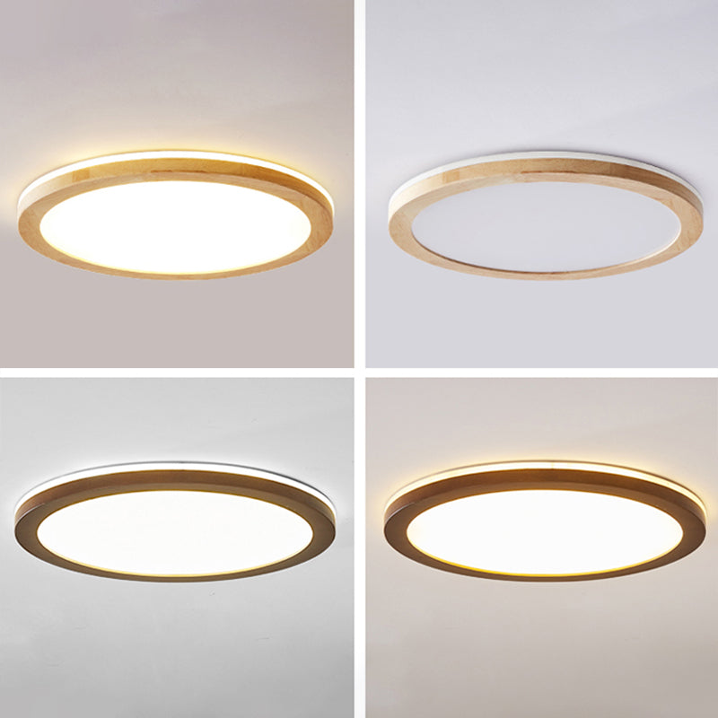 Legno Rotondo Flush Light Light Modern Single Light Flush Massimale Light Fixtures in Brown