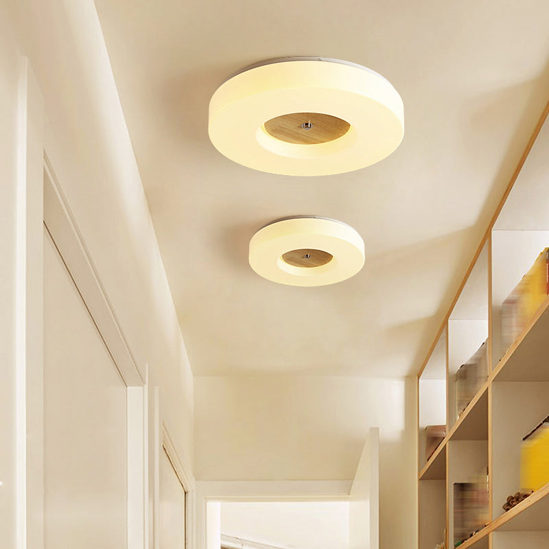 Luz de techo de madera para techo de luz moderna 1 Accesorios de luz de techo de descarga de luz en Brown