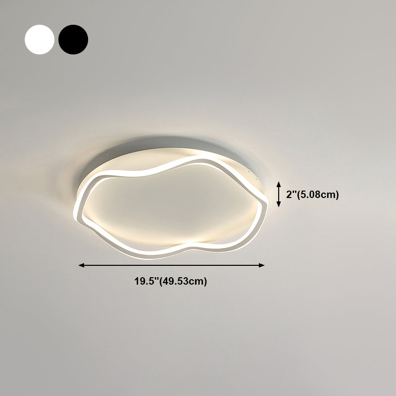 Contemporary Round Flush Light Metal 1 Light Flush Mount Lighting for Bedroom