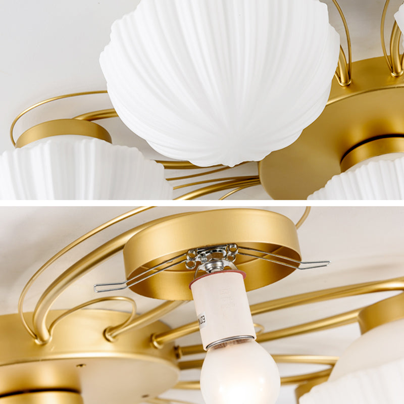 Zeitgenössische Kuppel-Einbauleuchte aus Glas in Gold