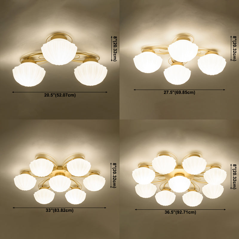 Zeitgenössische Kuppel-Einbauleuchte aus Glas in Gold