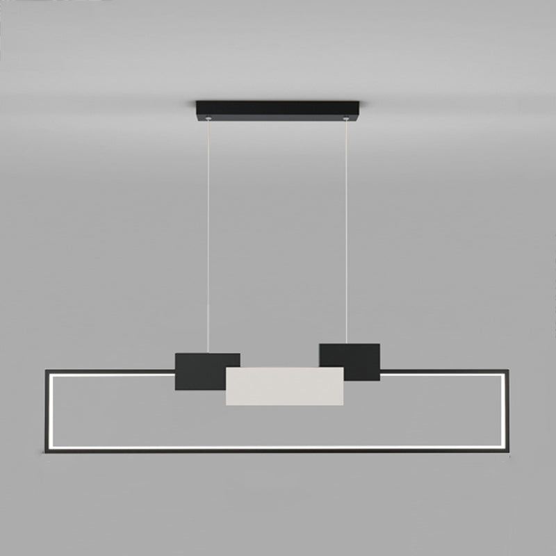 Luces colgantes de forma de rectángulo de estilo contemporáneo accesorios de iluminación de metal