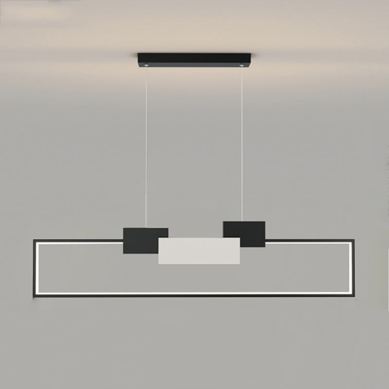 Luces colgantes de forma de rectángulo de estilo contemporáneo accesorios de iluminación de metal