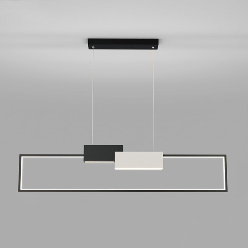 Luces colgantes de forma de rectángulo de estilo contemporáneo accesorios de iluminación de metal