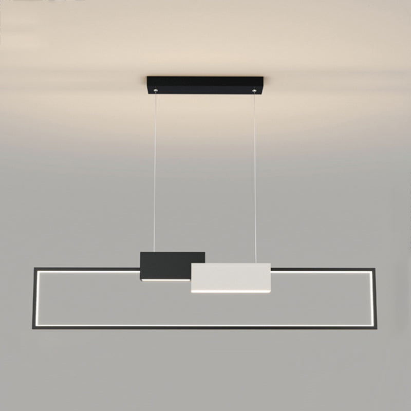 Luces colgantes de forma de rectángulo de estilo contemporáneo accesorios de iluminación de metal