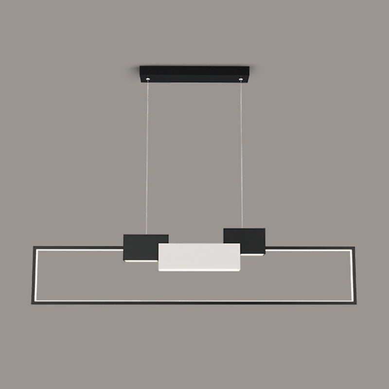 Luces colgantes de forma de rectángulo de estilo contemporáneo accesorios de iluminación de metal