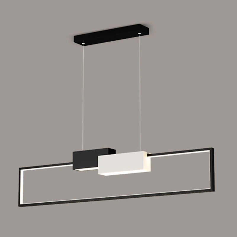 Luces colgantes de forma de rectángulo de estilo contemporáneo accesorios de iluminación de metal