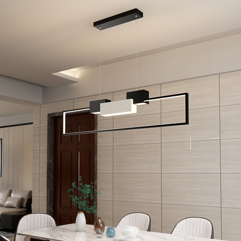 Contemporary Style Rectangle Shape Pendant Lights Metal Pendant Lighting Fixtures