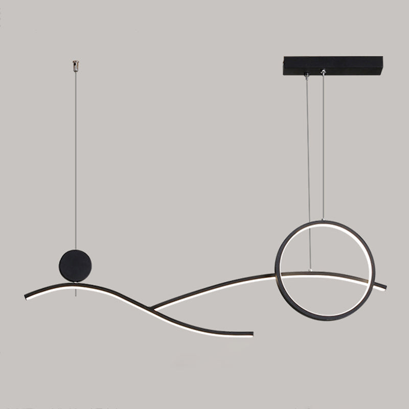 Style linéaire de style contemporain luminaires en métal 3 luminaires d'éclairage pendentif léger