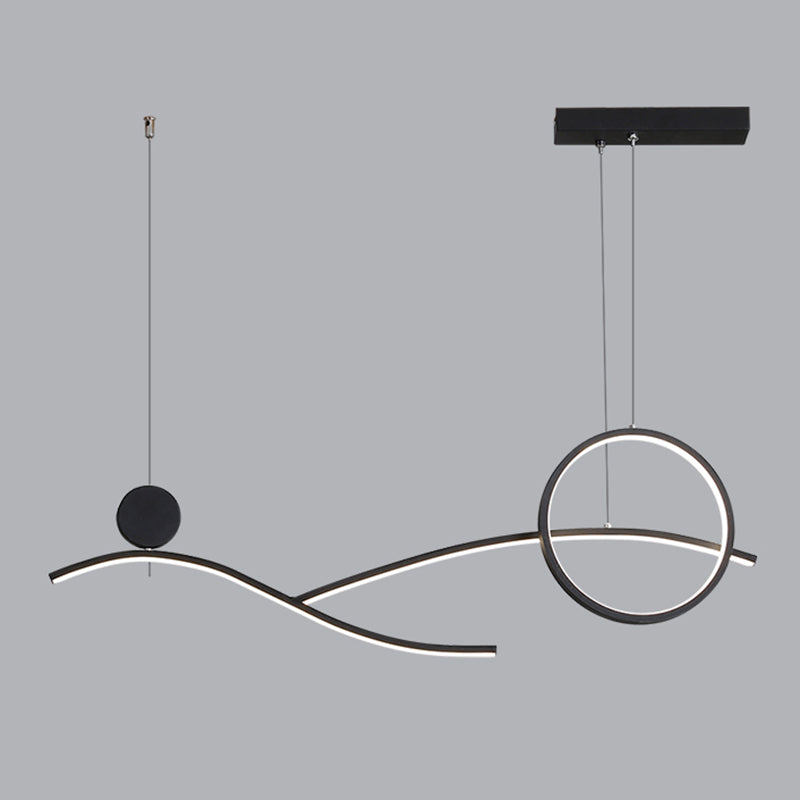 Style linéaire de style contemporain luminaires en métal 3 luminaires d'éclairage pendentif léger