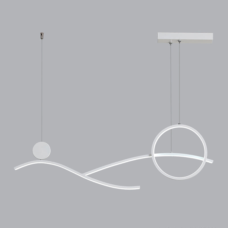 Style linéaire de style contemporain luminaires en métal 3 luminaires d'éclairage pendentif léger