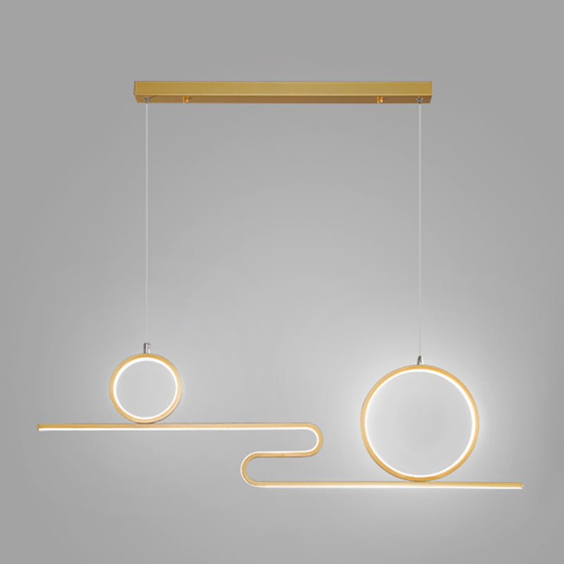 Luces de la isla de forma lineal Luces de estilo contemporáneo 3 accesorios de iluminación colgante de luz