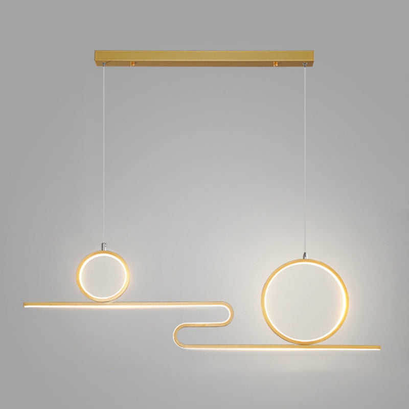 Luces de la isla de forma lineal Luces de estilo contemporáneo 3 accesorios de iluminación colgante de luz