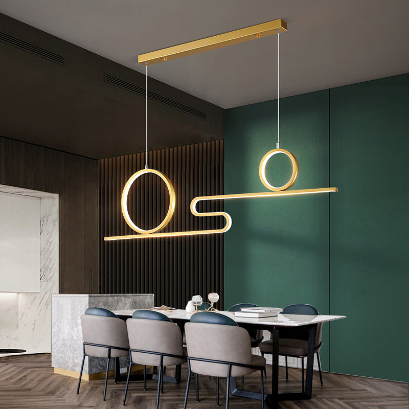Luces de la isla de forma lineal Luces de estilo contemporáneo 3 accesorios de iluminación colgante de luz
