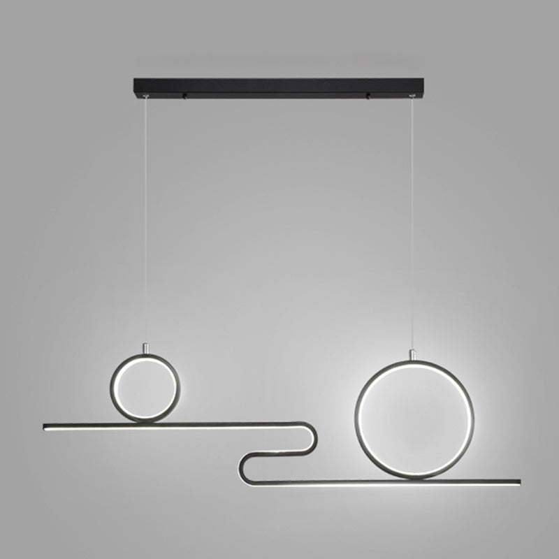 Luces de la isla de forma lineal Luces de estilo contemporáneo 3 accesorios de iluminación colgante de luz