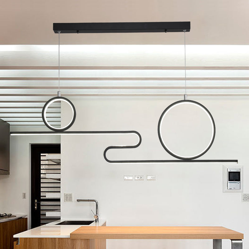 Luces de la isla de forma lineal Luces de estilo contemporáneo 3 accesorios de iluminación colgante de luz