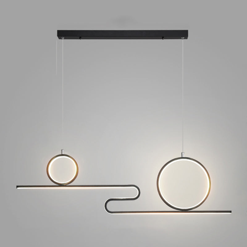 Luces de la isla de forma lineal Luces de estilo contemporáneo 3 accesorios de iluminación colgante de luz