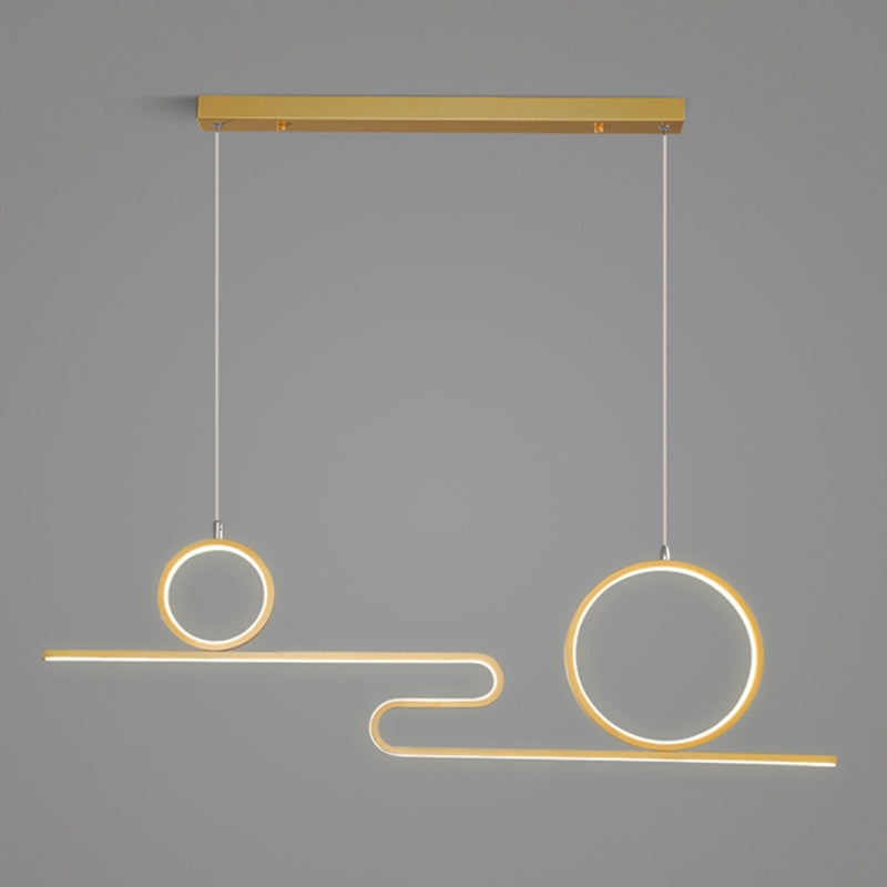 Luces de la isla de forma lineal Luces de estilo contemporáneo 3 accesorios de iluminación colgante de luz