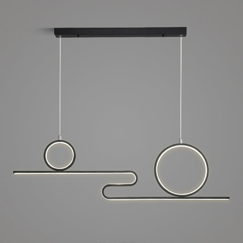 Luces de la isla de forma lineal Luces de estilo contemporáneo 3 accesorios de iluminación colgante de luz