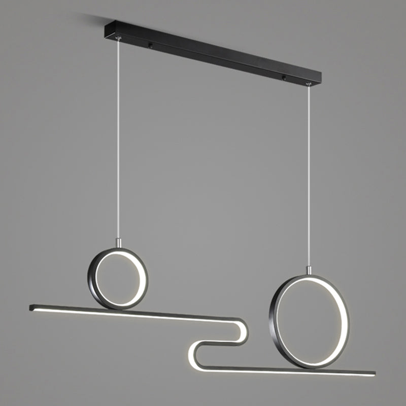 Luces de la isla de forma lineal Luces de estilo contemporáneo 3 accesorios de iluminación colgante de luz